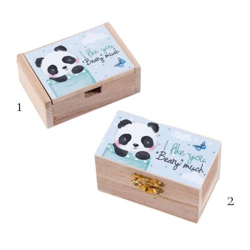 Μπομπονιέρα ξύλινο κουτί Panda