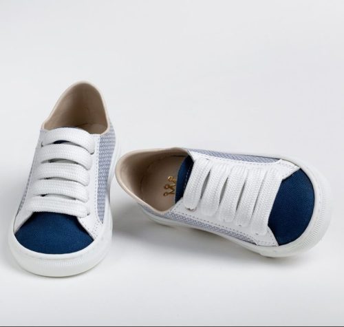 Sneaker περπατήματος δετό μπλε ραφ γαλάζιο - Ever Kid