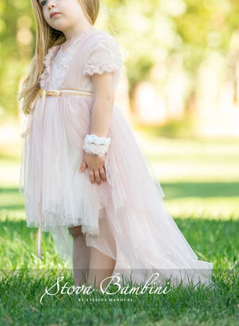 Βαπτιστικό φόρεμα dusty pink- Stova Bambini | Geniusbaby.gr