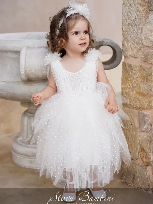 Βαπτιστικό φόρεμα πουά Stova Bambini | Geniusbaby