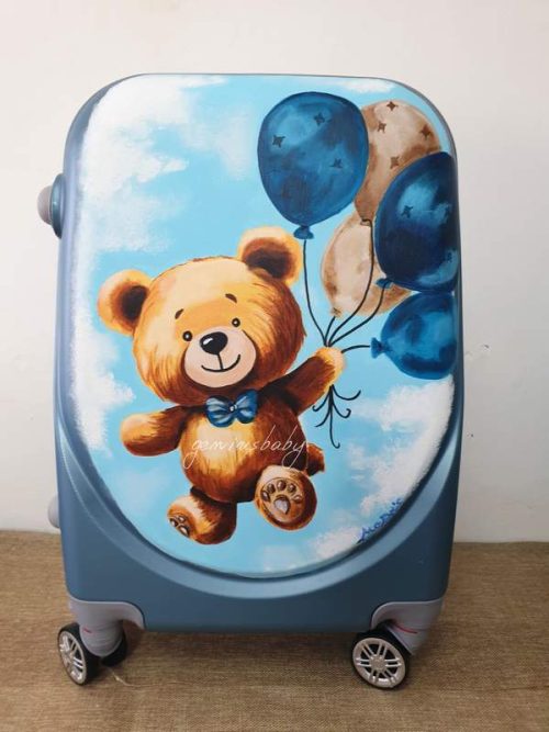 Σετ βάπτισης Αρκουδάκι με ζωγραφισμένη βαλίτσα