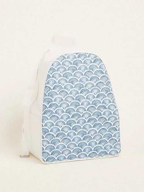 Σετ βάπτισης μπλε κύματα με υφασμάτινο καλάθι ή backpack